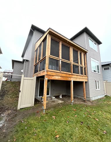 Custom deck build with railing