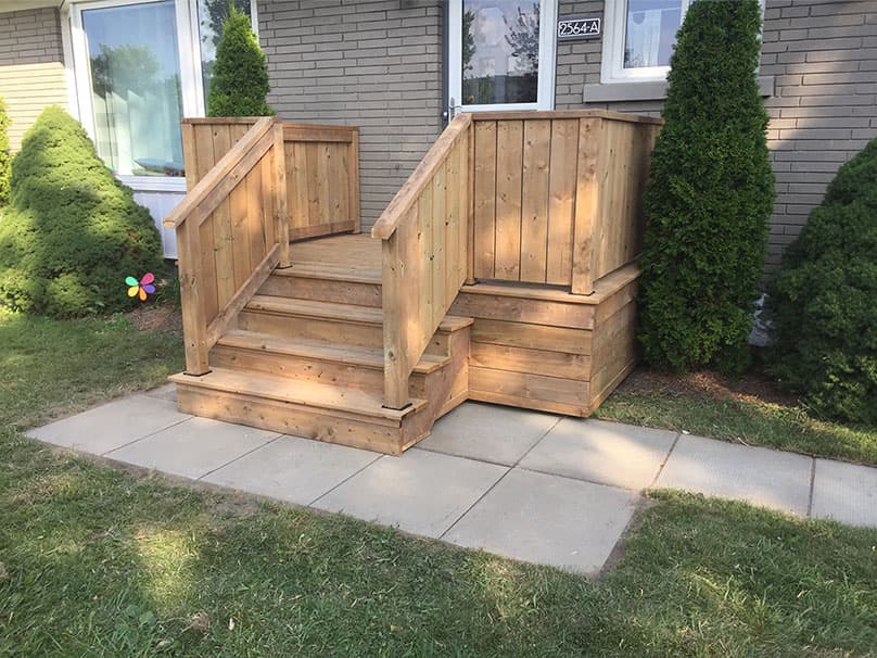 Outdoor living space with pergola