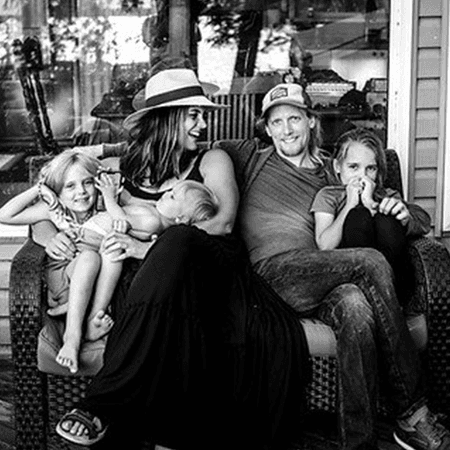 Aaron, who owns and runs Westwood Carpentry, at home with his family